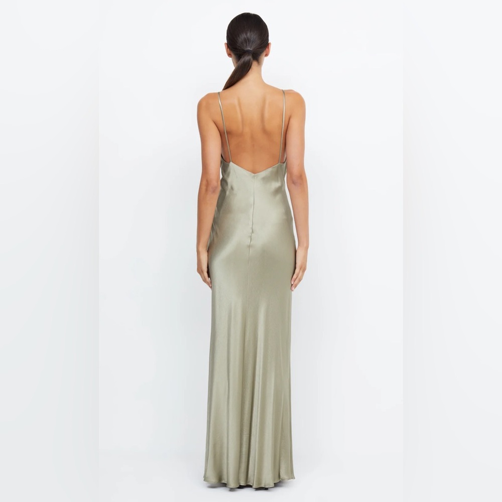 bec + bridge Olive Satin Maxi Dress - Picture 4 of 5